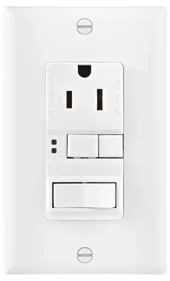 Walmart Exlonjet SGFS15W-MSP Arrow Duplex Gfci Receptacle, 125 Vac, 15 A, 2 Pole, 3 Wire, White offer