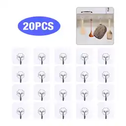 Walmart 20pcs Self-Adhesive Sticky Hooks Heavy Duty Wall Seamless Hooks Hangers offer