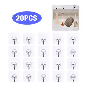 Walmart 20pcs Self-Adhesive Sticky Hooks Heavy Duty Wall Seamless Hooks Hangers offer