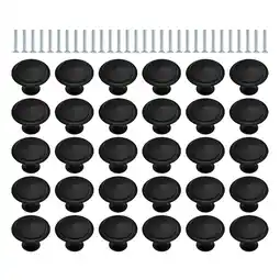 Walmart 30pcs Round Dresser Drawer Knobs Stainless Steel Matte Black Cabinet Knobs for Home offer