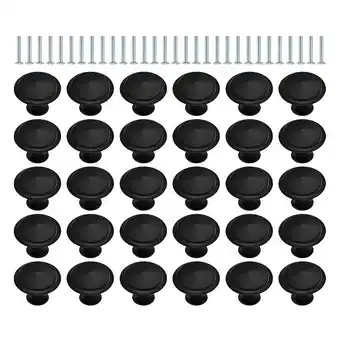 Walmart 30pcs Round Dresser Drawer Knobs Stainless Steel Matte Black Cabinet Knobs for Home offer