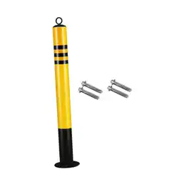 Walmart hengtong Metal Bollard Parking Barrier Driveway Security Post Yellow and Black Sturdy for 60cmx7.6cm offer