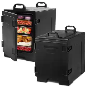 Walmart Costway 2 Pack End-Loading Insulated Food Pan Carrier Hot Cold Black offer