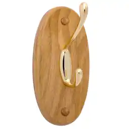 Walmart Design House 561217 Dalton Rustic Double Robe Hook for Bathroom Kitchen Closet Honey Oak offer