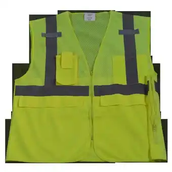 Walmart LVM2-SUV-L-XL Safety Vest Ansi Class 2 Multi-Pocket Surveyors, Lime Mesh - Large & Extra Large offer