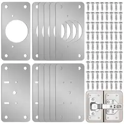 Walmart 12-Pack Hinge Repair Kit - Cabinet Door Plate Fixing for Kitchen Cupboard Locker offer