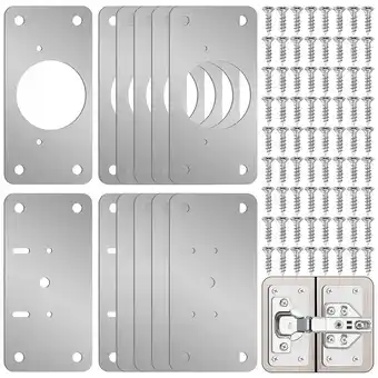 Walmart 12-Pack Hinge Repair Kit - Cabinet Door Plate Fixing for Kitchen Cupboard Locker offer