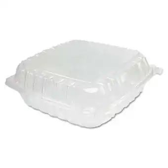 Walmart ClearSeal Hinged-Lid Plastic Containers 9.5 x 9 x 3, Clear, 100/Bag, 2 Bags/Carton offer