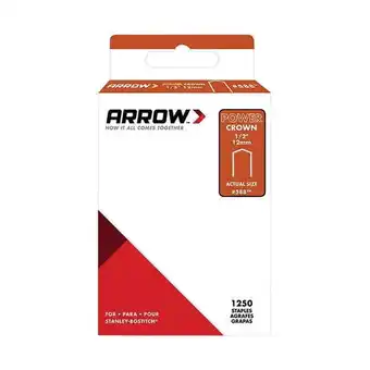 Walmart Arrow #588 3/8 in. W X 1/2 in. L 18 Ga. Power Crown Standard Staples 1250 pk offer