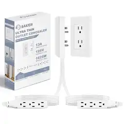 Walmart Saker 5 ft White 3 Outlets Indoor Extension Cord offer