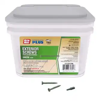 Walmart Grip-Rite PrimeGuard Plus No. 8 wire X 1-5/8 in. L Green Star Flat Head Deck Screws 25 lb offer