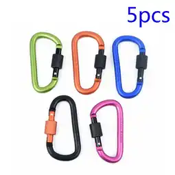 Walmart 5Pcs Outdoor Aluminum Snap Carabiner D-Ring Key Hook Chain Clip Hiking Camp Climb offer