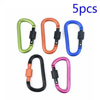 Walmart 5Pcs Outdoor Aluminum Snap Carabiner D-Ring Key Hook Chain Clip Hiking Camp Climb offer