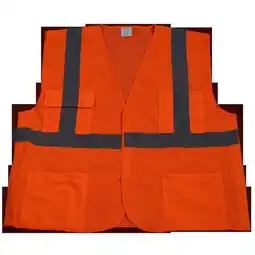 Walmart OVM2-5PB-L-XL Safety Vest Ansi Class Ii Orange Mesh 5-Point Break Away, Large & Extra Large offer