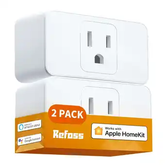 Walmart Refoss Smart Plug WiFi Outlet Work with Apple HomeKit, Siri, Alexa, Google Home, 15 A, 2 Pack offer