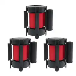 Walmart 3xRetractable Queue Crowd Barriers Belt Crowd Control Wall Mount Type Red offer