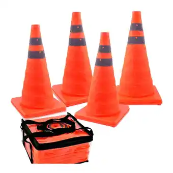 Walmart MAGIDEAL 4Pcs 18inch Telescopic Reflective Traffic Cones Portable Orange for Building offer