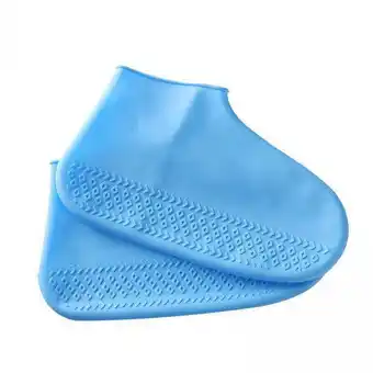 Walmart lacooooppia 3xWaterproof Silicone Shoe Covers for Rain Travel Rubber Rain Shoe Covers Blue S offer