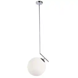 Walmart 1 Light Incand White Glass Pendant, Polished Chrome offer