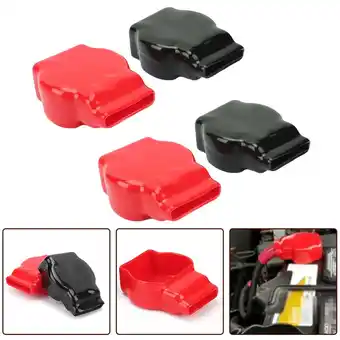 Walmart 4PCS Battery Terminal Rubber Covers for Car Vehicles RV Boat Red Black offer