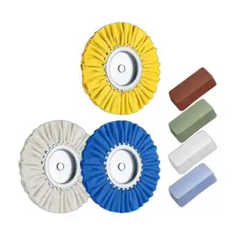 Walmart MAGIDEAL 3 Pieces Polishing Wheel Blue Coarse Polishing 8 Airway Buffing Wheels Set offer