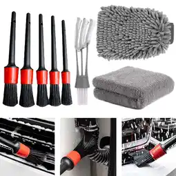 Walmart Car Beauty Interior Cleaning Detail Brush 8 Piece Car Wash Gloves Car Wash Towel Combo Set offer