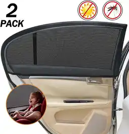 Walmart Universal Car Side Window Baby Kid Pet Breathable Sun Shade Mesh Backseat (2 Pcs) Fits Most Cars offer