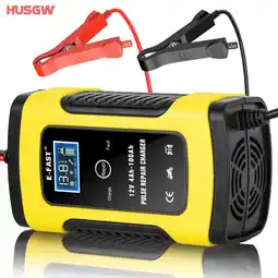 Walmart HUSGW 12V6A Car And Motorcycle Battery Charger Lead-Acid Battery Smart Charger Fast Charger offer