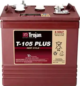 Walmart Trojan T-105 Plus 6 Volt (Pack of 4) Deep Cycle Golf Cart Batteries, Rechargeable offer