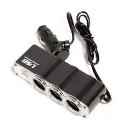 Walmart Soug Triple 3 Way Car 12v Lighter Socket Splitter USB Charger Power Adapter| 9CW9 New offer