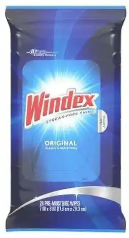 Walmart Windex Original Glass Wipes 28 count - 2 Pack offer