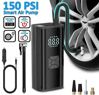 Walmart 150 PSI Digital Tire Inflator Car Air Pump Compressor Electric Portable Auto 12V offer