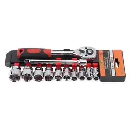 Walmart 12pcs/Set Ratchet Wrench Socket Kit with Extension Rod Repairing Hand Tool Hardware (3/8in) offer