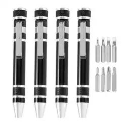 Walmart 4 Pcs Pen Screwdriver Handy Tool Magnetic Pocket Multi-Function Mini Gadgets Repair Tools (Black) offer