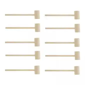 Walmart Vsenkes 6xWooden Mini Hammers for Chocolate, Natural Wood Hammer 10Pcs 14.7cm offer