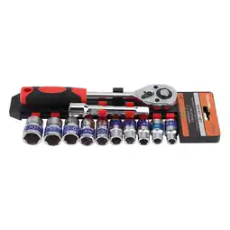 Walmart 12pcs/Set Ratchet Wrench Socket Kit with Extension Rod Repairing Hand Tool Hardware (1/2in) offer