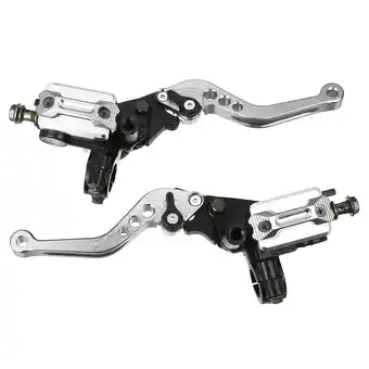 Walmart 1 Pair 7/8 22mm Motorbike Dual Hydraulic Handlebar Brake Master Cylinder Clutch Lever Silver Tone offer