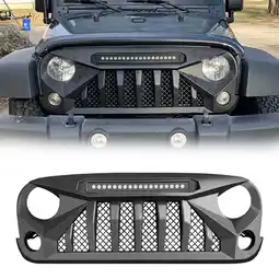 Walmart AMERICAN MODIFIED Front Grille with Lights for 07-18 Jeep Wrangler JK offer