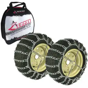 Walmart The ROP Shop | Pair of 2 Link Tire Chains with Tensioners fits 13x5x6 & 14x4x6 Tractor Tires offer