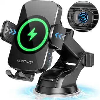 Walmart phonchadan 3-in-1 Auto Clamping for iPhone & Samsung Wireless Fast Charging Car Mount offer