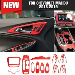 Walmart Gerich Carbon Fiber Car Interior Decor Red Trim Sticker for Chevrolet Malibu 2016-2019 offer