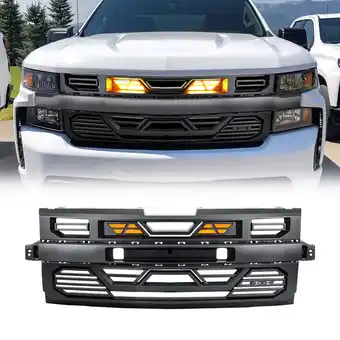 Walmart AMERICAN MODIFIED Grille w/LEDs for 19-21 Chevy Silverado 1500, Matte Black offer