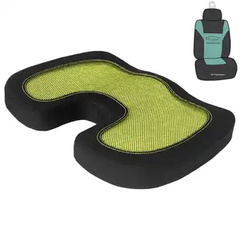 Walmart FH Group Ergonomic Cooling Gel Car Seat Cushion, Universal Yellow Seat Cushions with Air Freshener offer