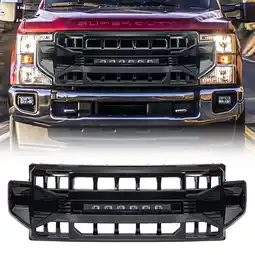 Walmart AMERICAN MODIFIED Armor Grille for 2020-2022 Ford F250/F350, Glossy Black offer