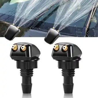 Walmart 2 Pcs Car Dual Holes Windshield Washer Nozzle Wiper Water Spray Jet Adjustable offer