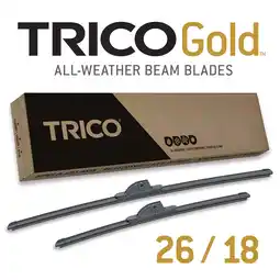 Walmart TRICO Gold 2 Pack All Weather Automotive Replacement Wiper Blades 26 and 18 Inch (18-2618) offer