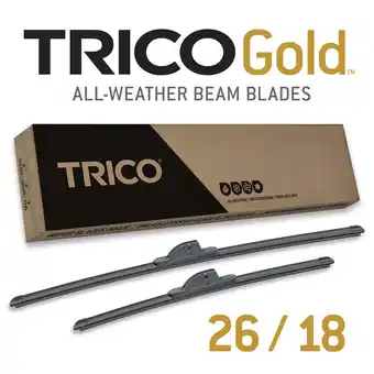 Walmart TRICO Gold 2 Pack All Weather Automotive Replacement Wiper Blades 26 and 18 Inch (18-2618) offer