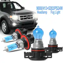 Walmart For Ford Escape 2008-2012 Halogen Headlight High/Low Beam Fog Light Bulbs 4pcs offer