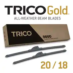 Walmart TRICO Gold 2 Pack All Weather Automotive Replacement Wiper Blades 20 and 18 Inch (18-2018) offer