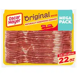 Walmart Oscar Mayer Original Bacon Natural Wood Smoked Mega Pack, 22 oz, 23-25 Slices offer